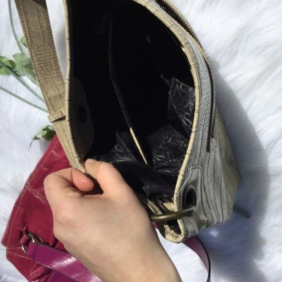 Simply Vera Tan Animal Print Shoulder Beige Tan Purse Faux Snake Skin Medium - Picture 7 of 7